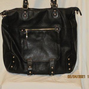 steve madden black leather purse